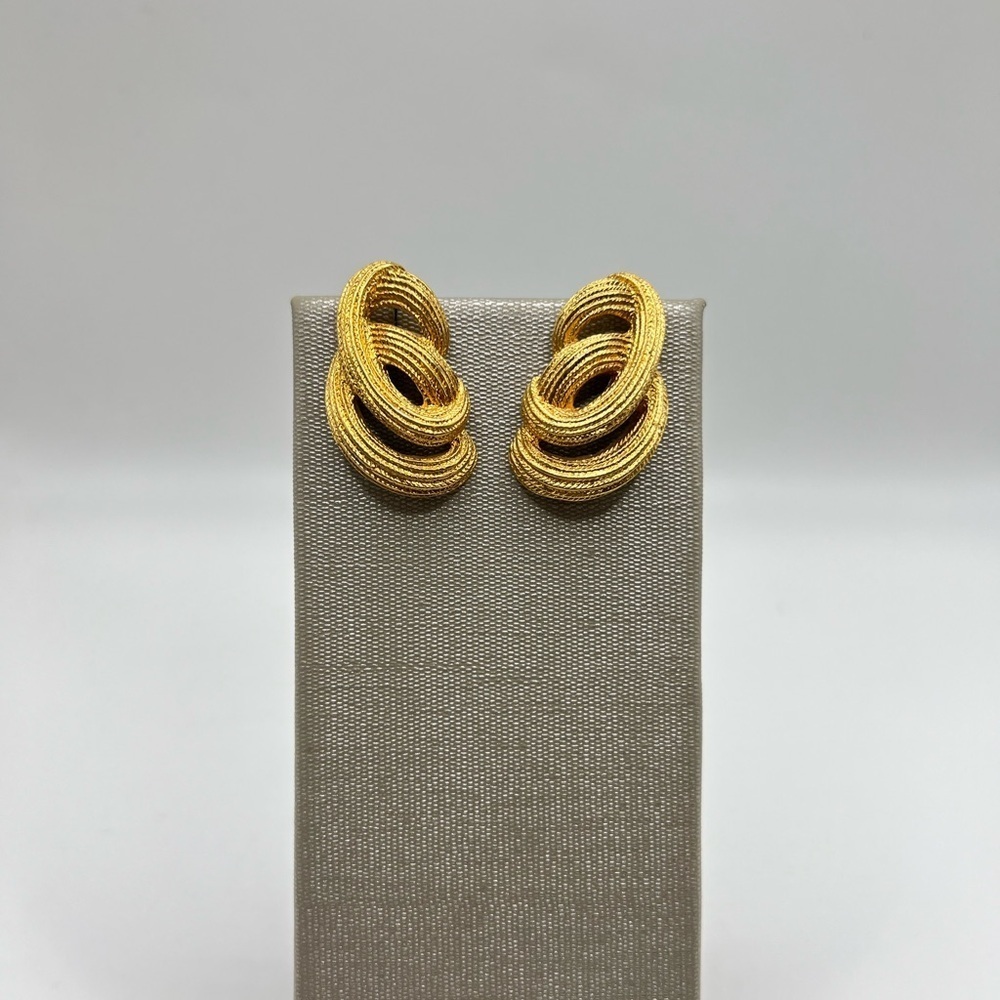 Vintage Monet Twisted Ring Earrings